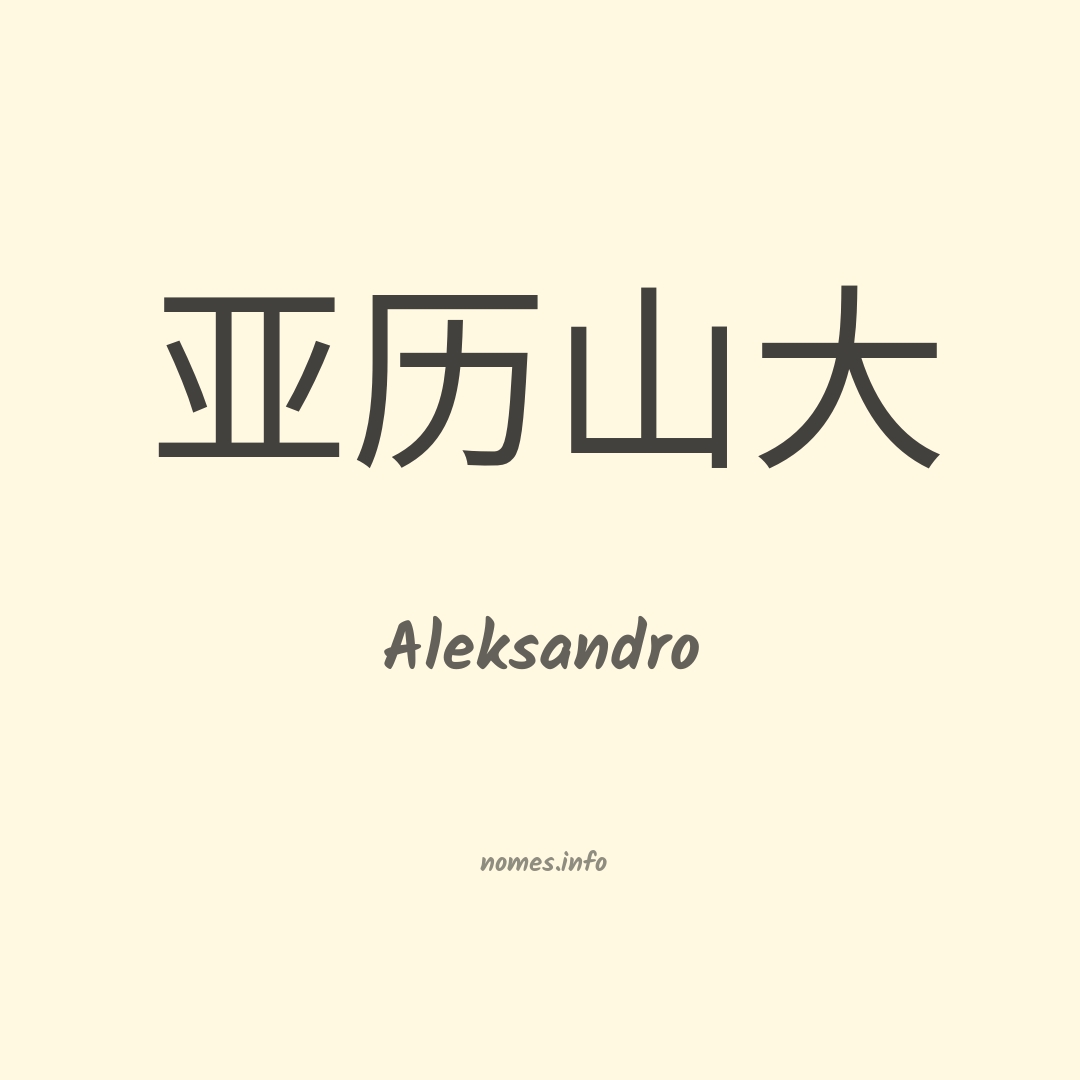 Aleksandro em chinês