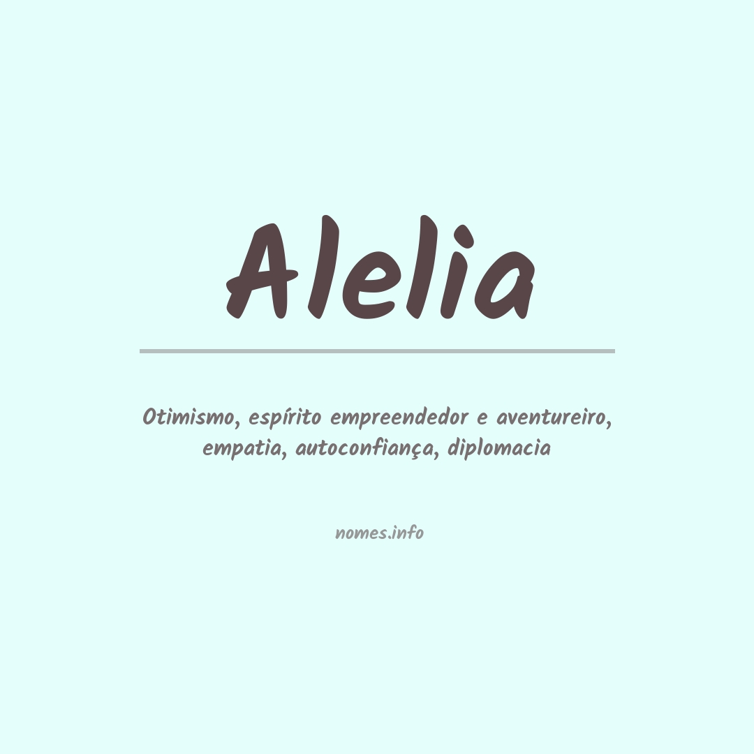 Significado do nome Alelia