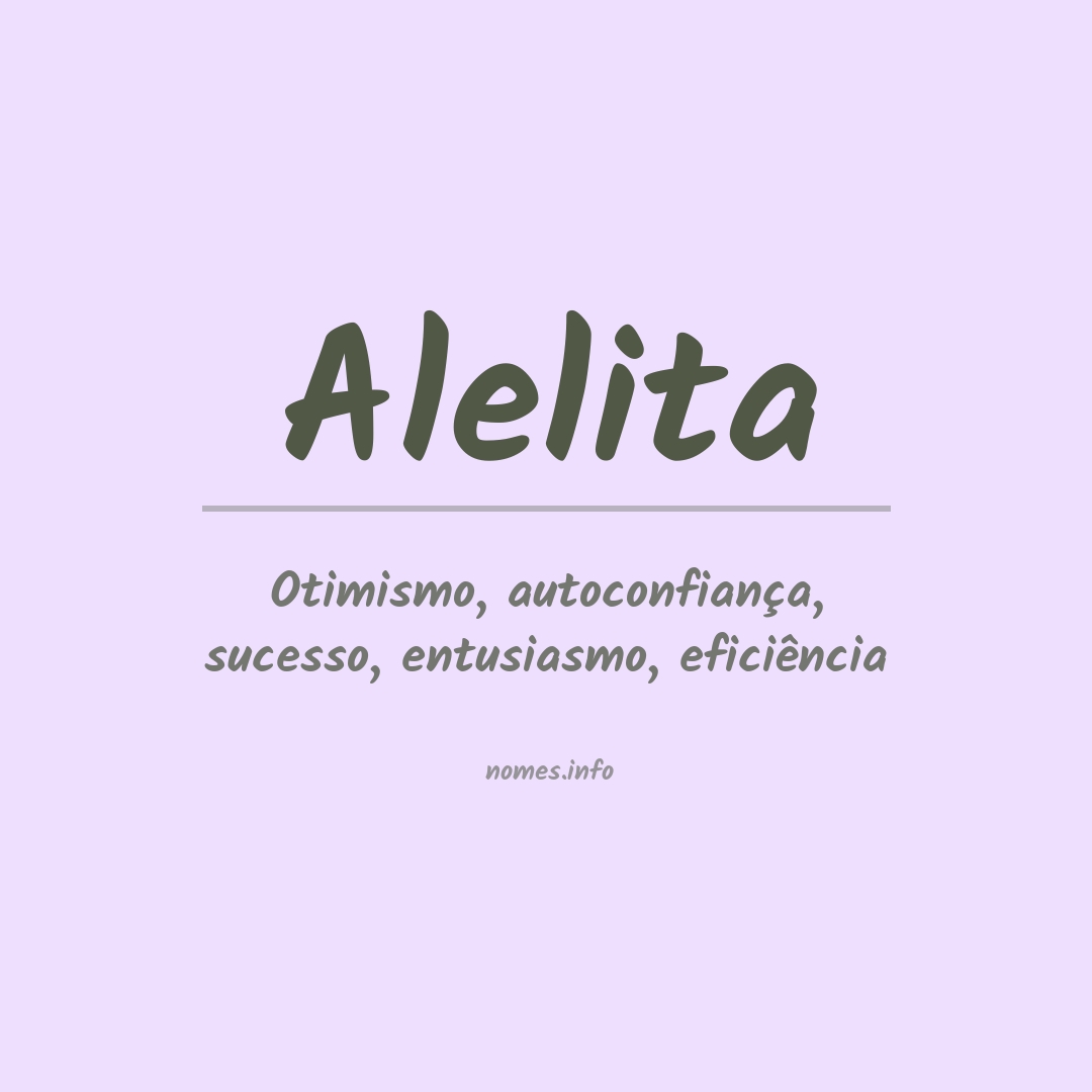 Significado do nome Alelita