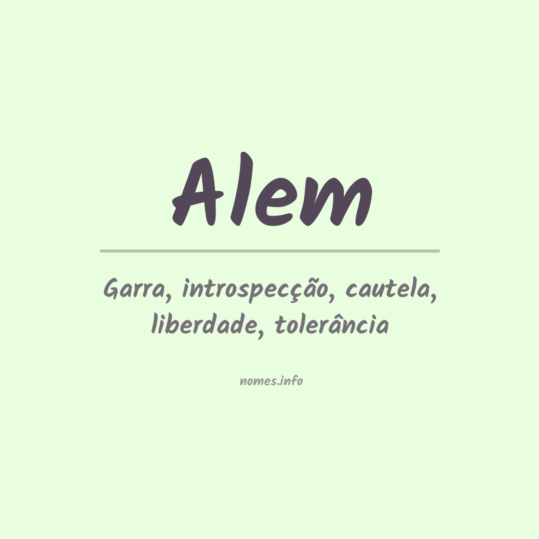 Significado do nome Alem