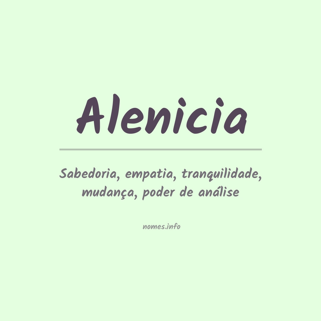 Significado do nome Alenicia