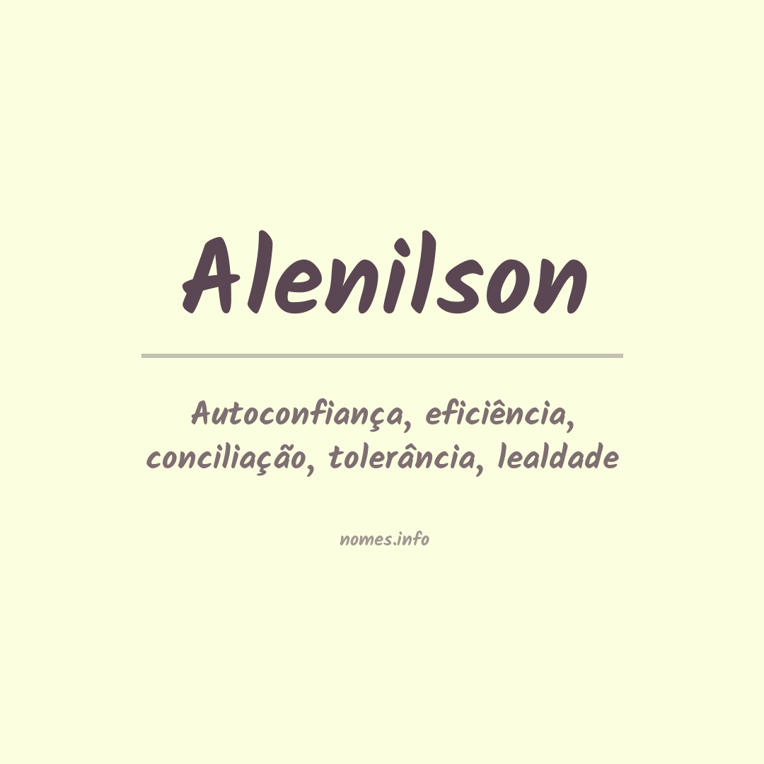 Significado do nome Alenilson