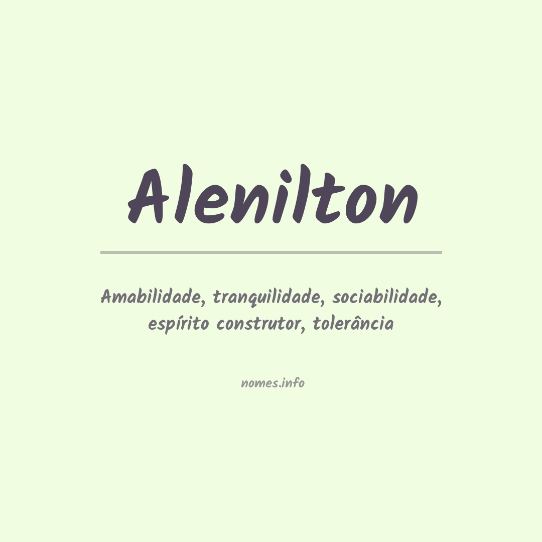 Significado do nome Alenilton