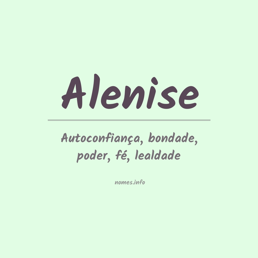 Significado do nome Alenise