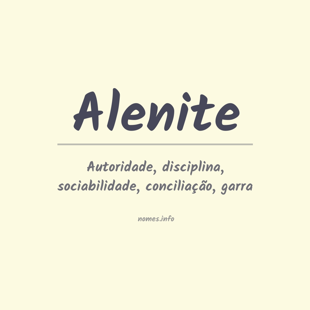 Significado do nome Alenite