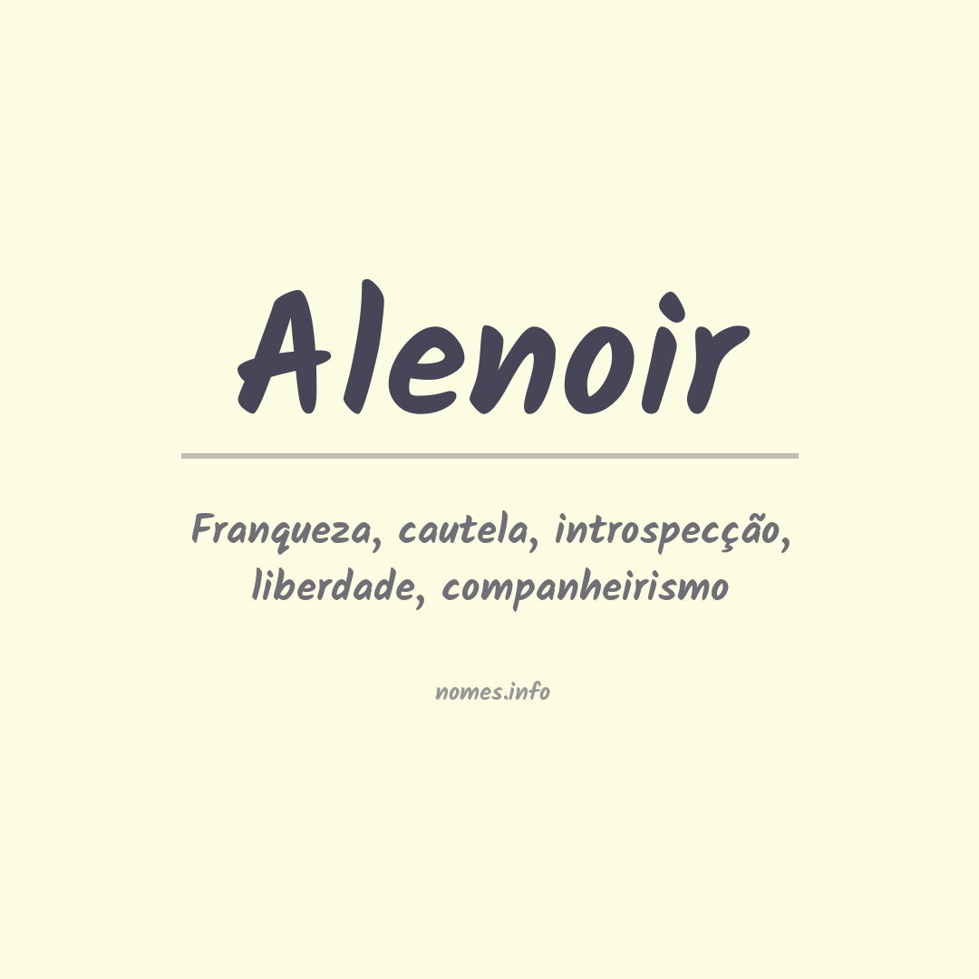 Significado do nome Alenoir