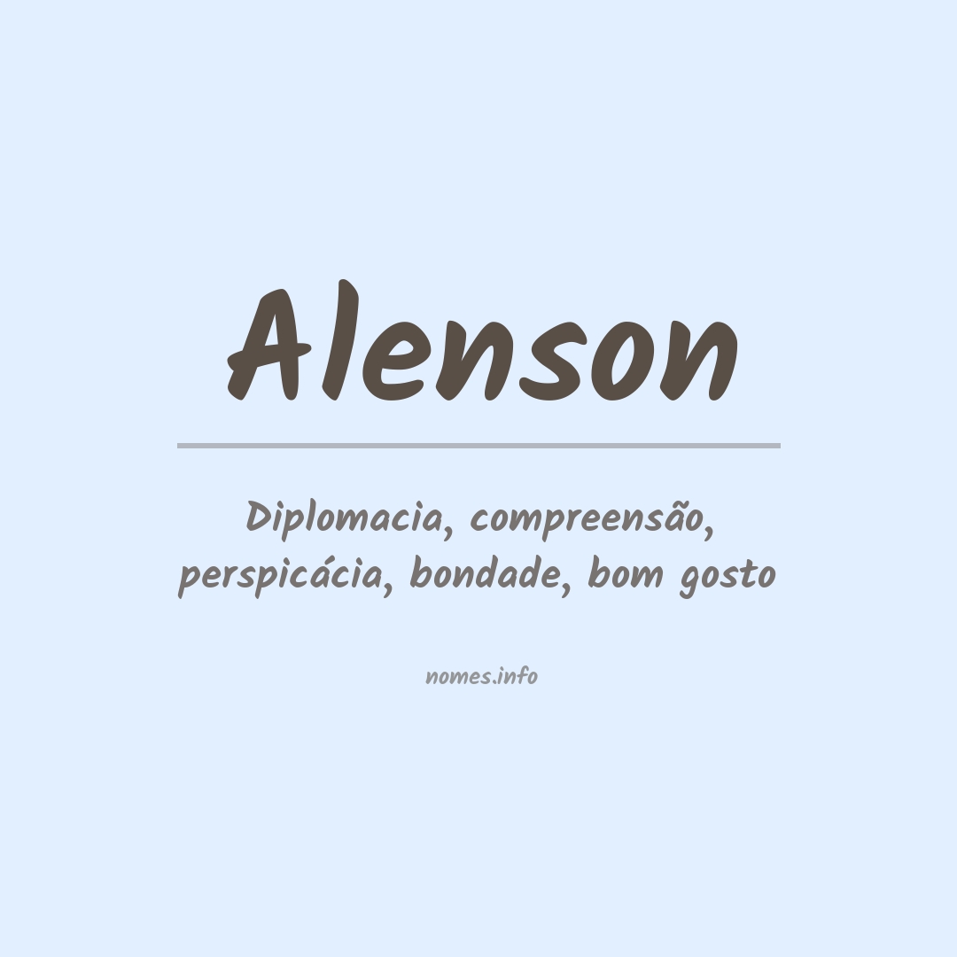 Significado do nome Alenson