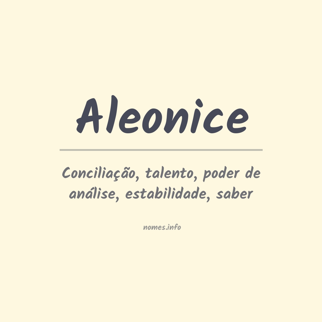 Significado do nome Aleonice