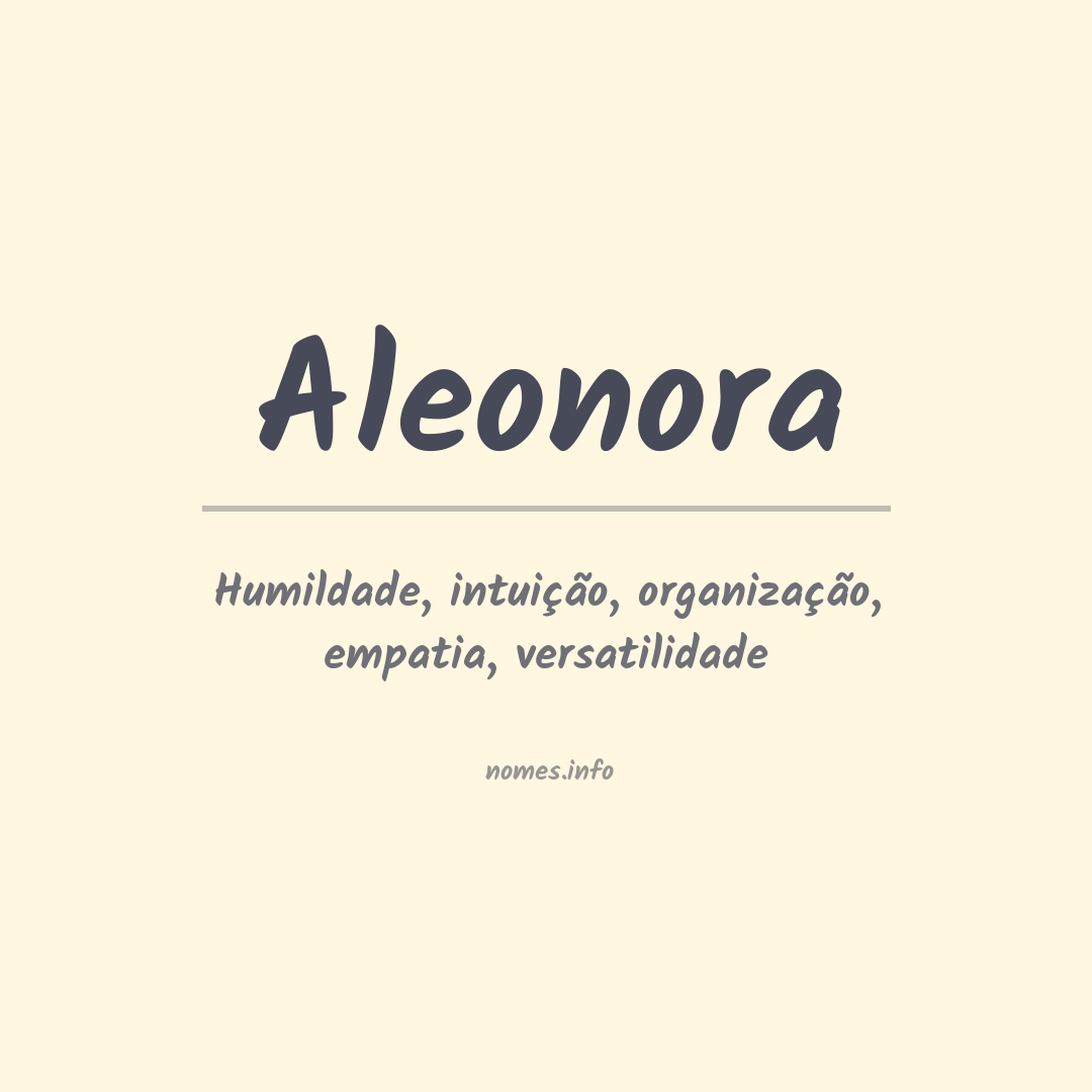 Significado do nome Aleonora