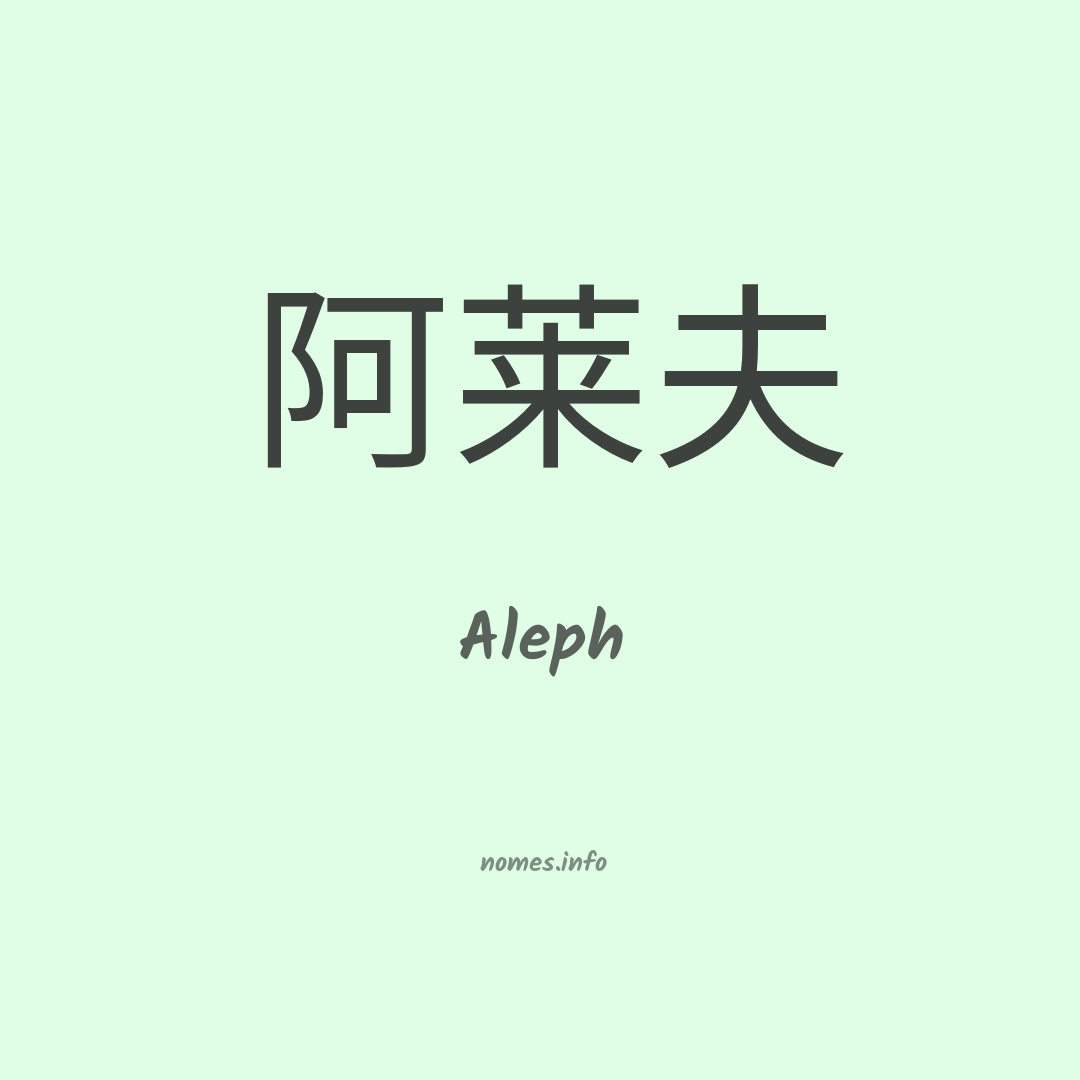 Aleph em chinês