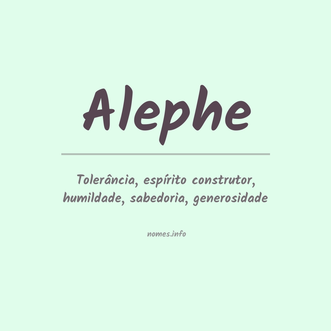 Significado do nome Alephe