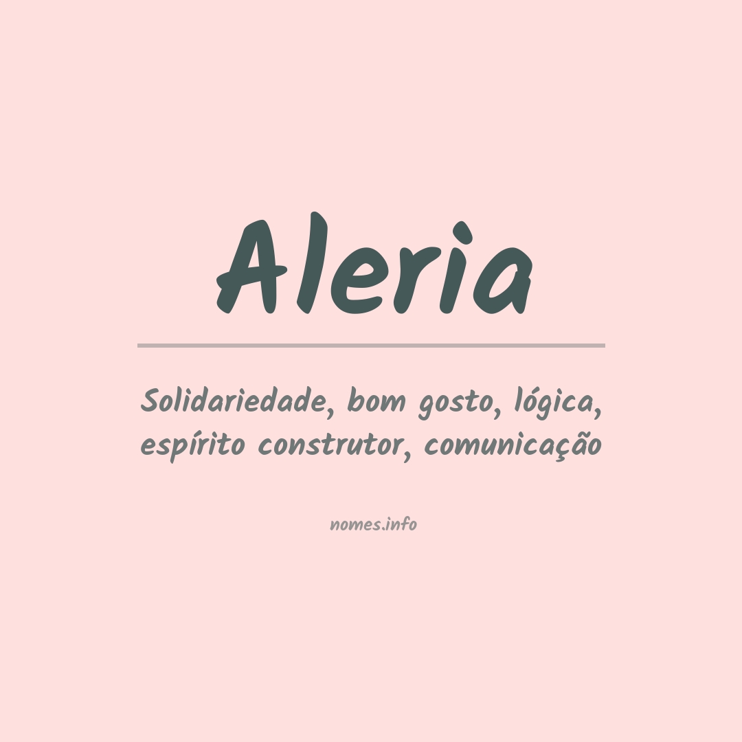 Significado do nome Aleria
