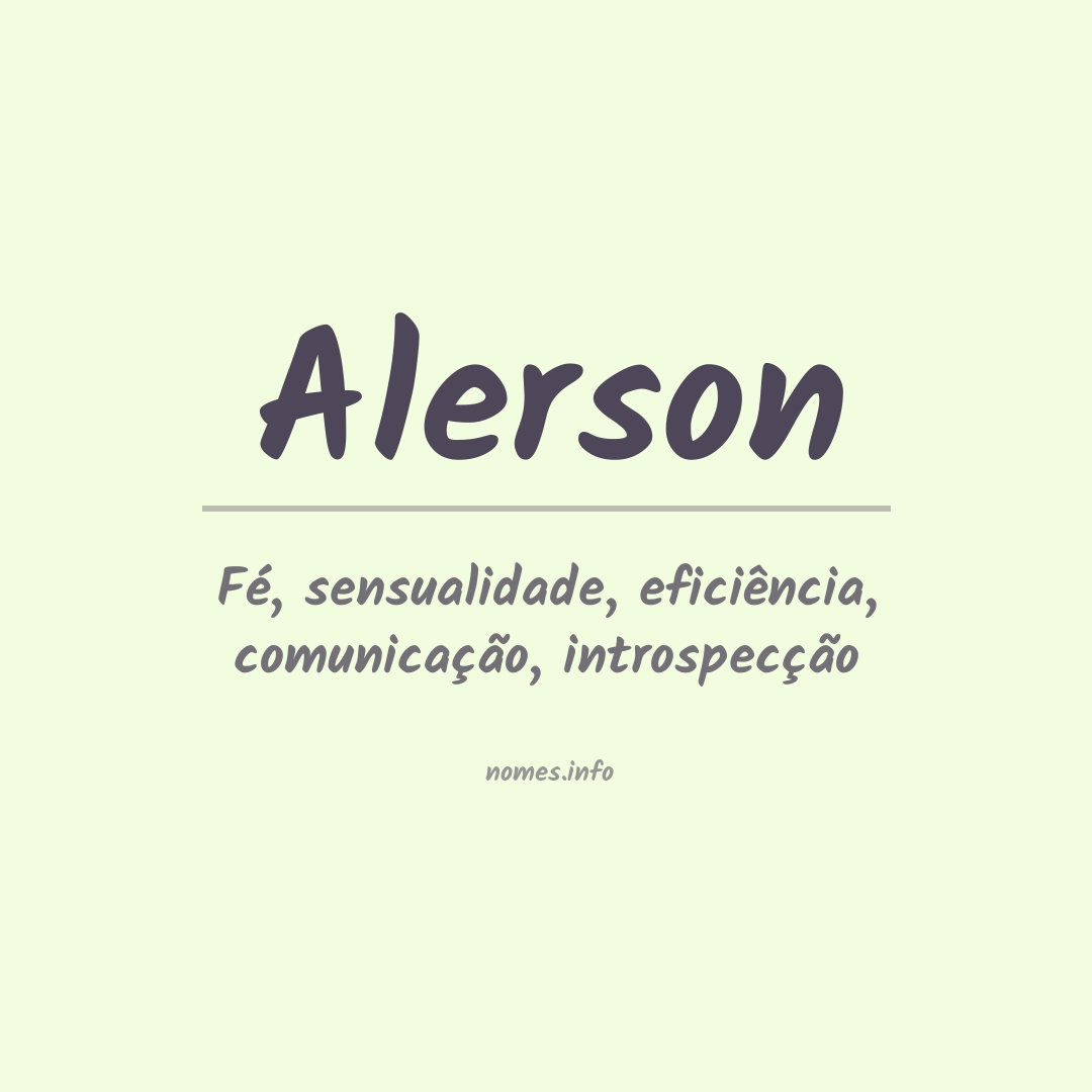 Significado do nome Alerson