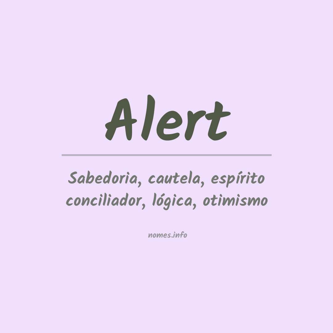 Significado do nome Alert