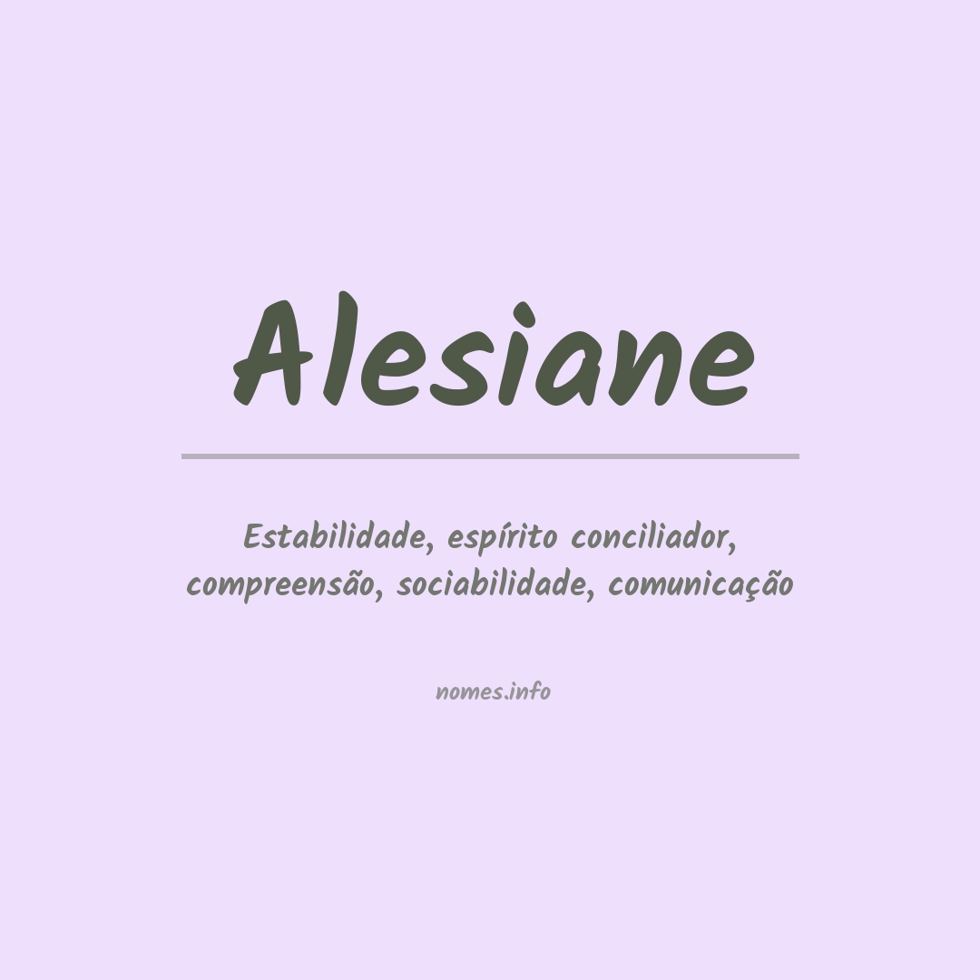 Significado do nome Alesiane