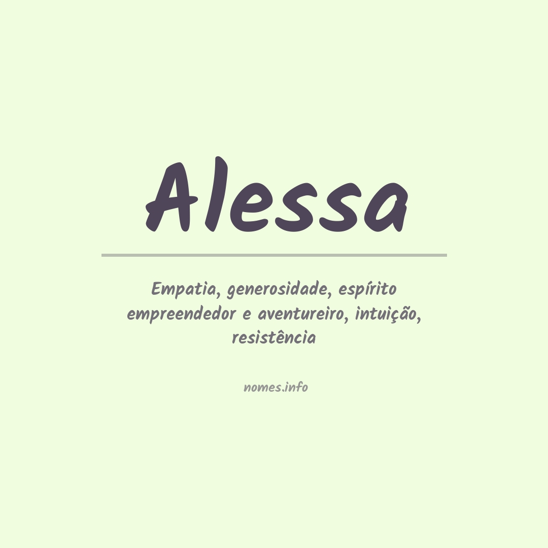 Significado do nome Alessa
