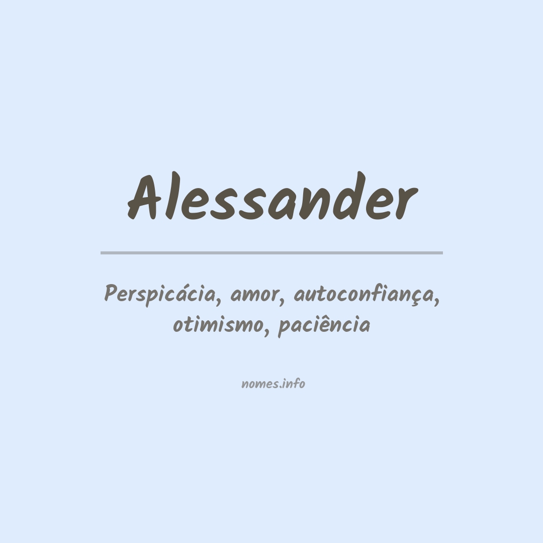 Significado do nome Alessander