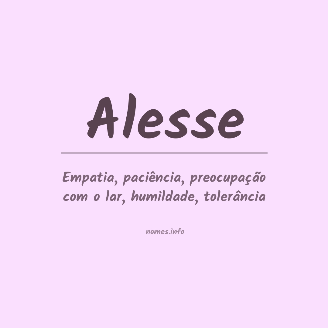 Significado do nome Alesse