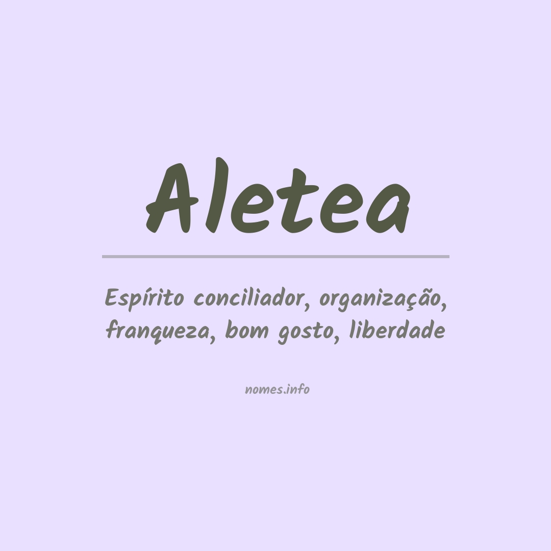 Significado do nome Aletea