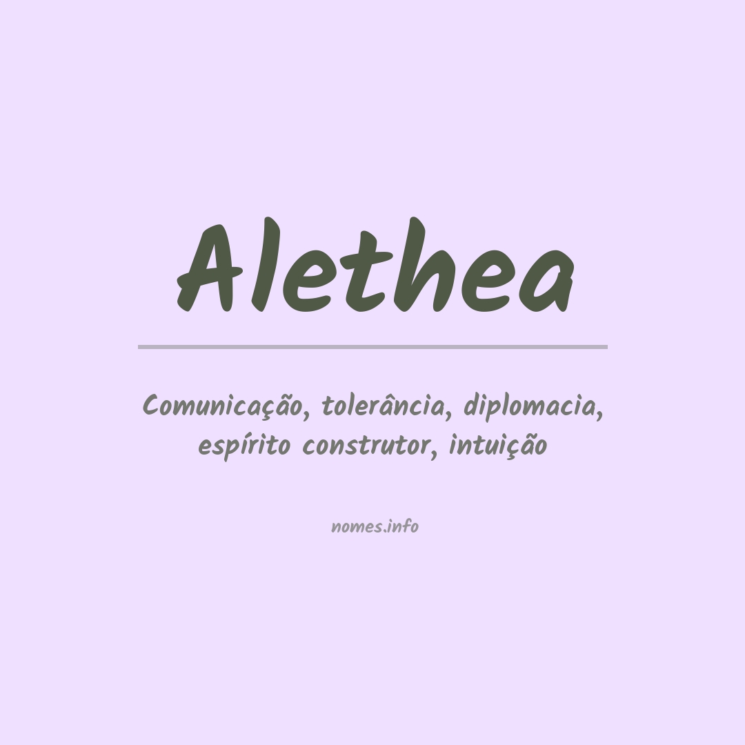 Significado do nome Alethea