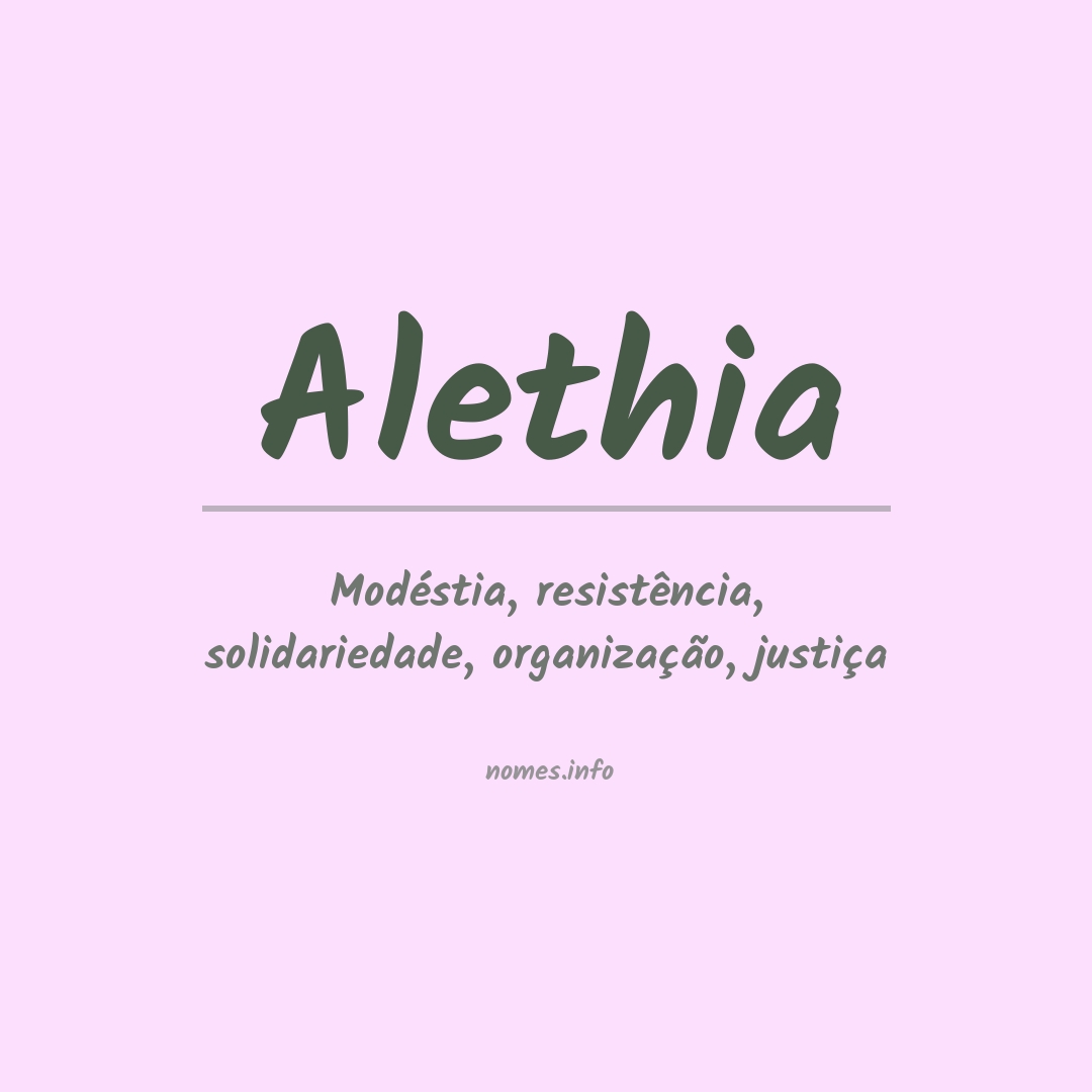 Significado do nome Alethia