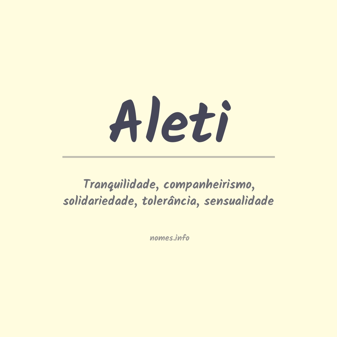 Significado do nome Aleti