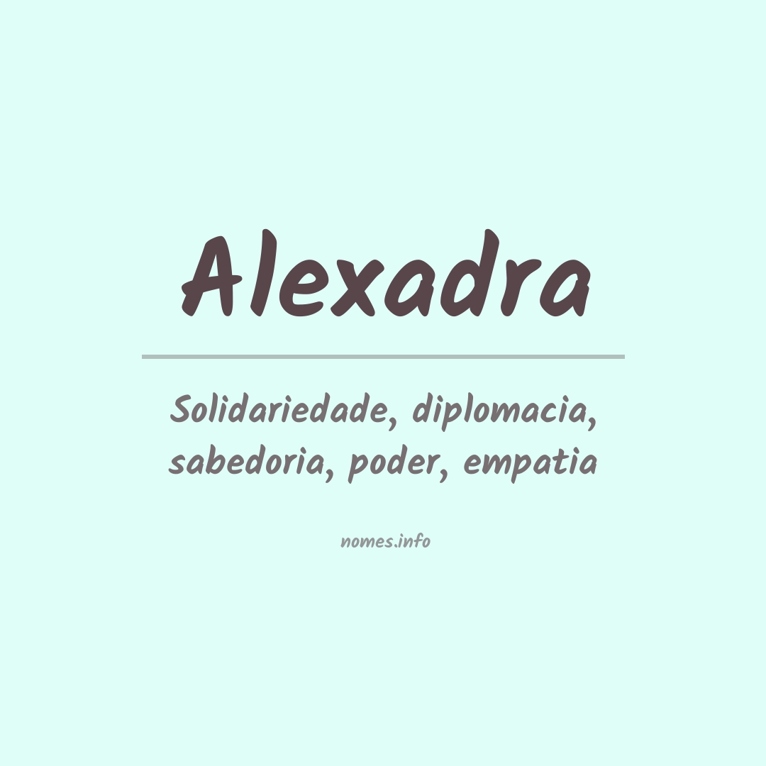 Significado do nome Alexadra