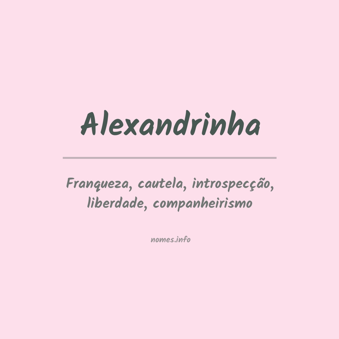 Significado do nome Alexandrinha