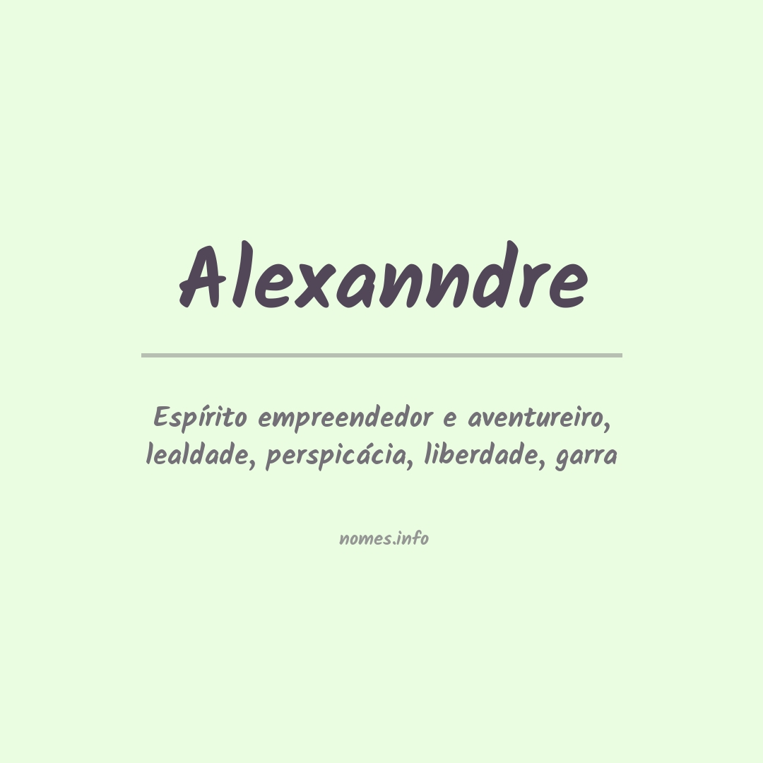 Significado do nome Alexanndre
