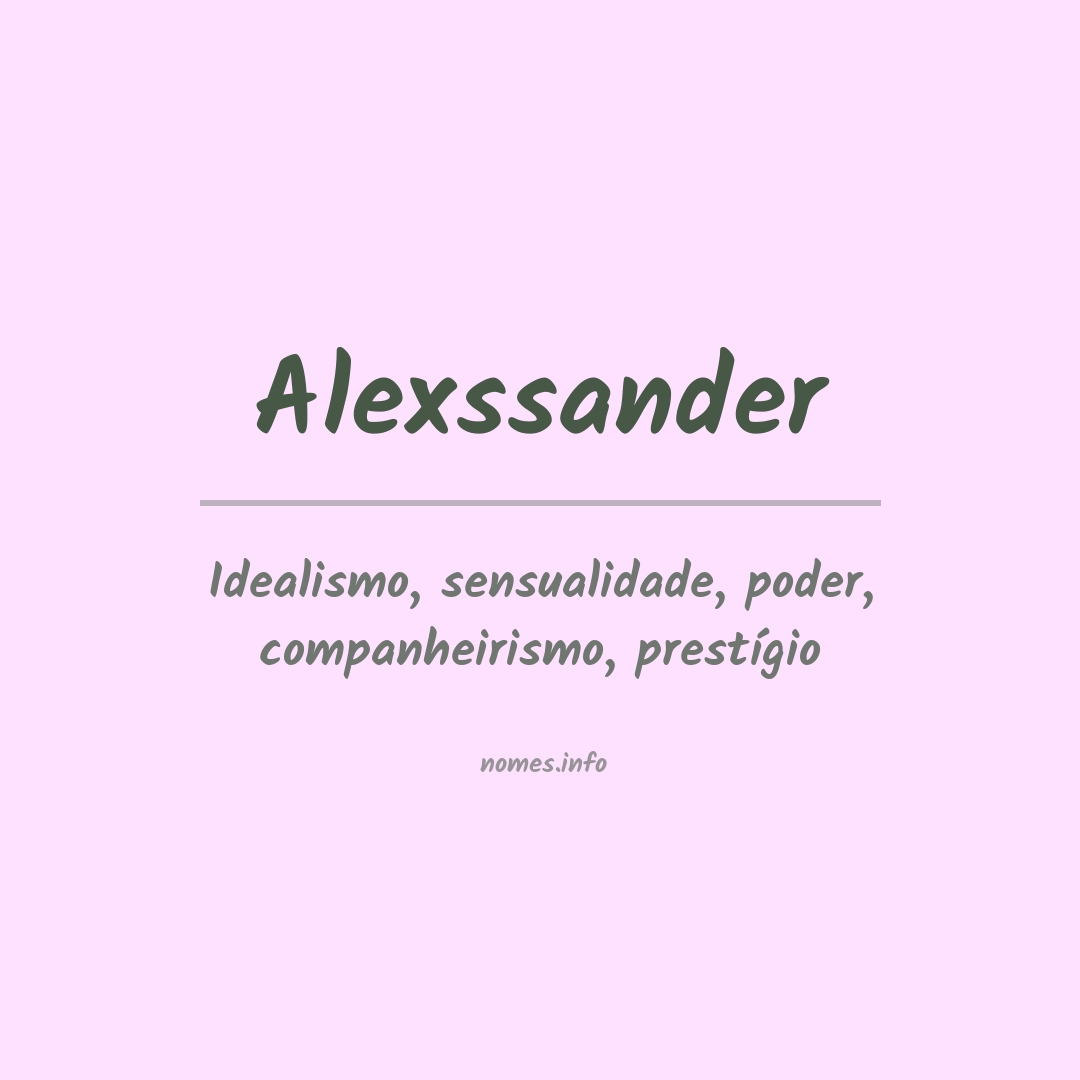 Significado do nome Alexssander