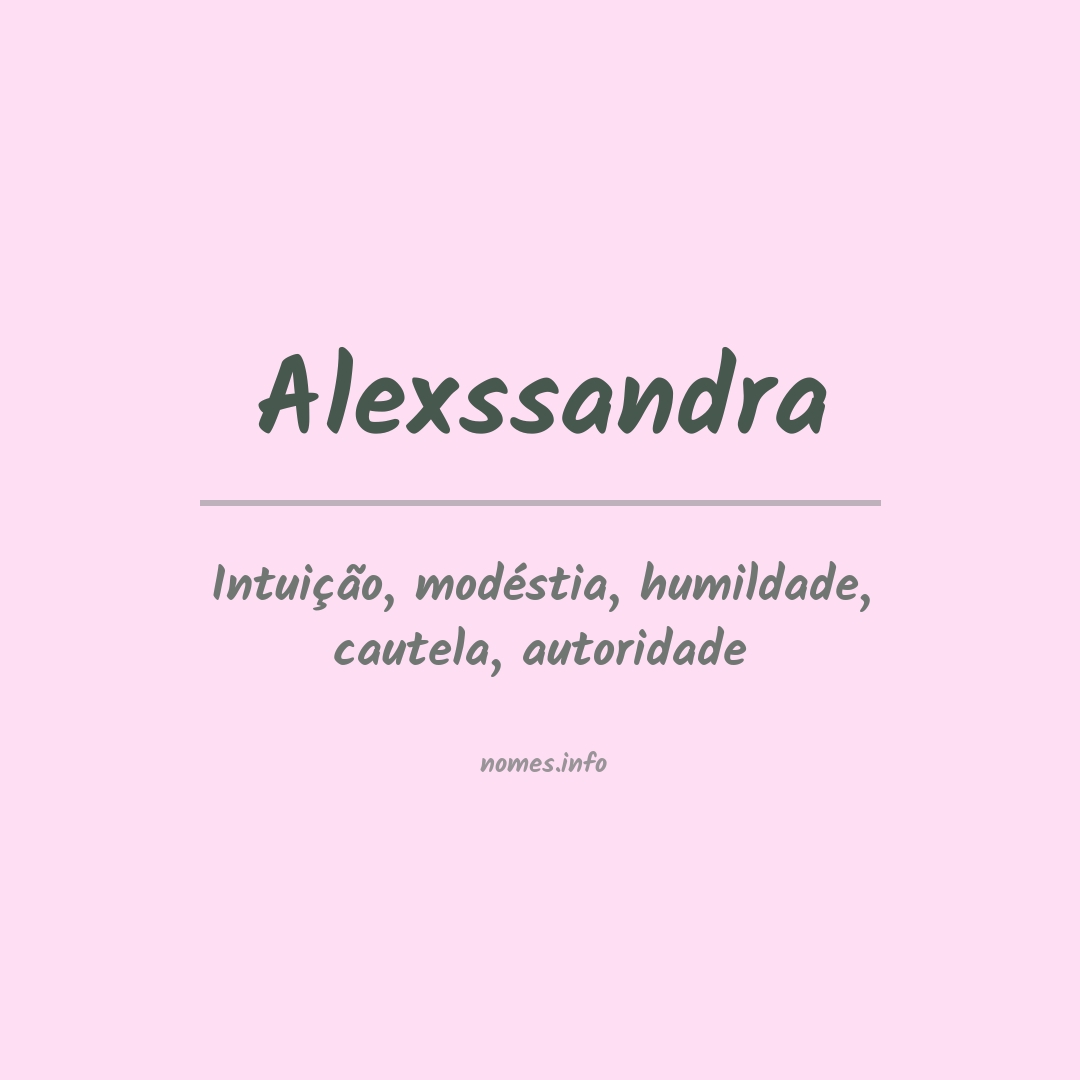 Significado do nome Alexssandra