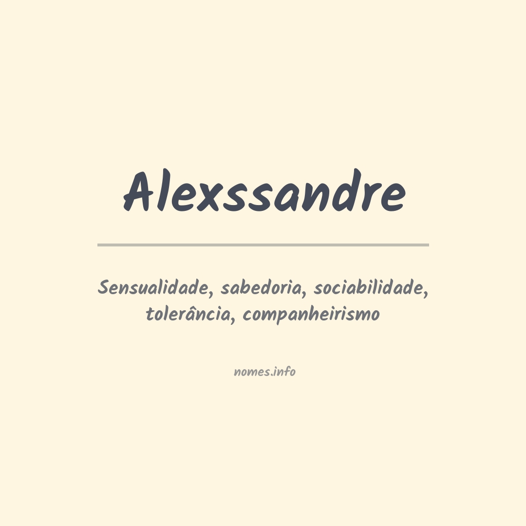 Significado do nome Alexssandre