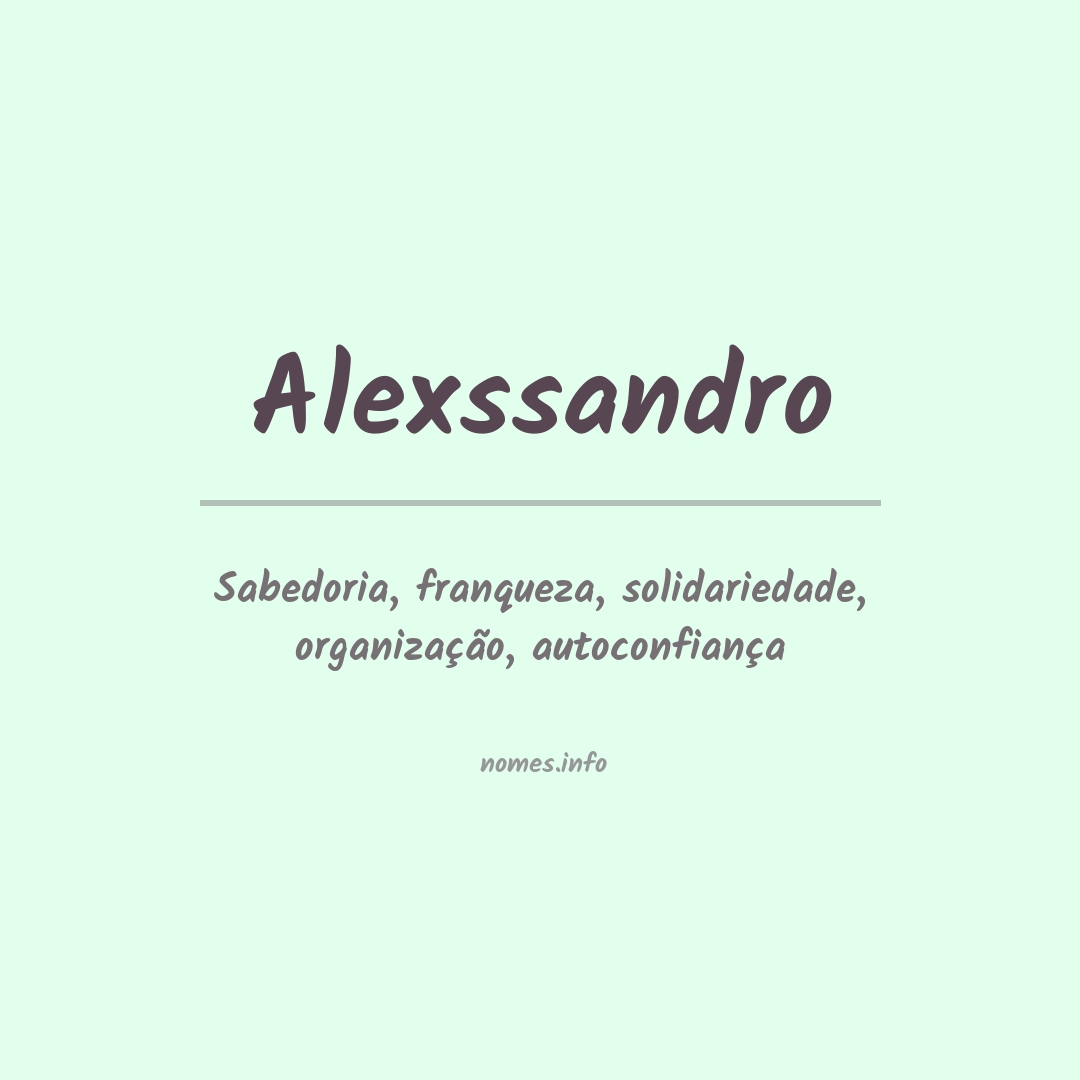 Significado do nome Alexssandro