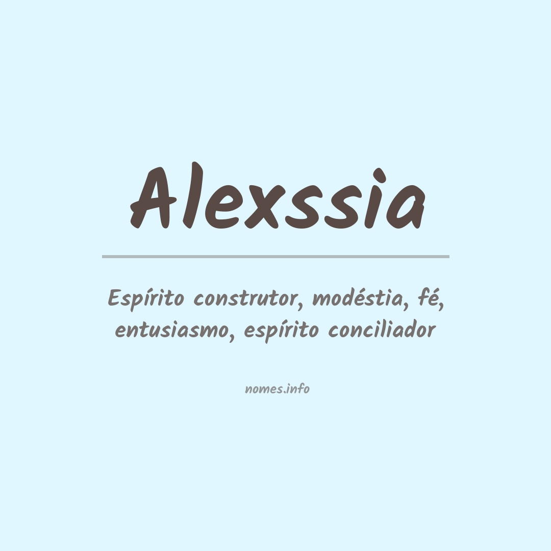 Significado do nome Alexssia