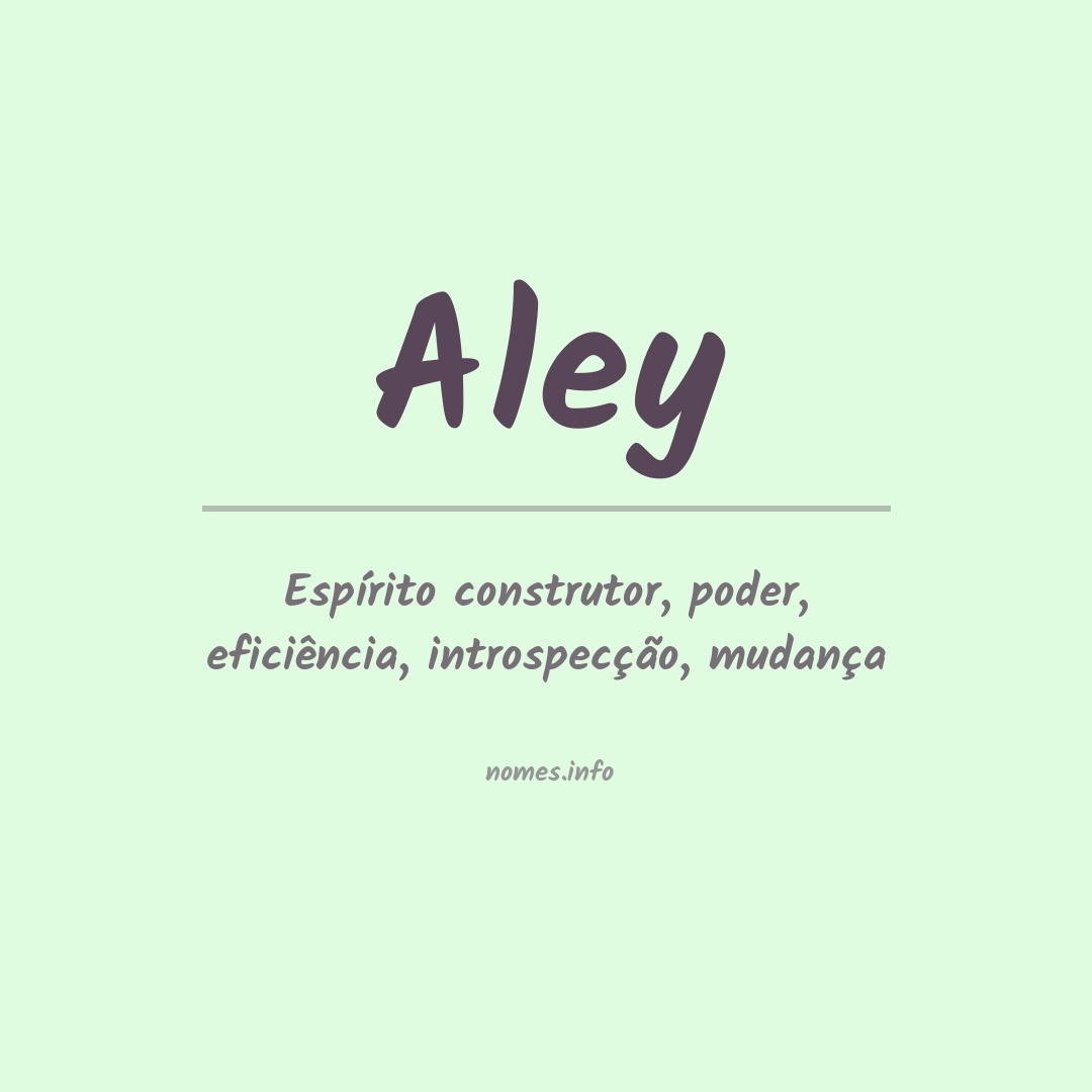 Significado do nome Aley