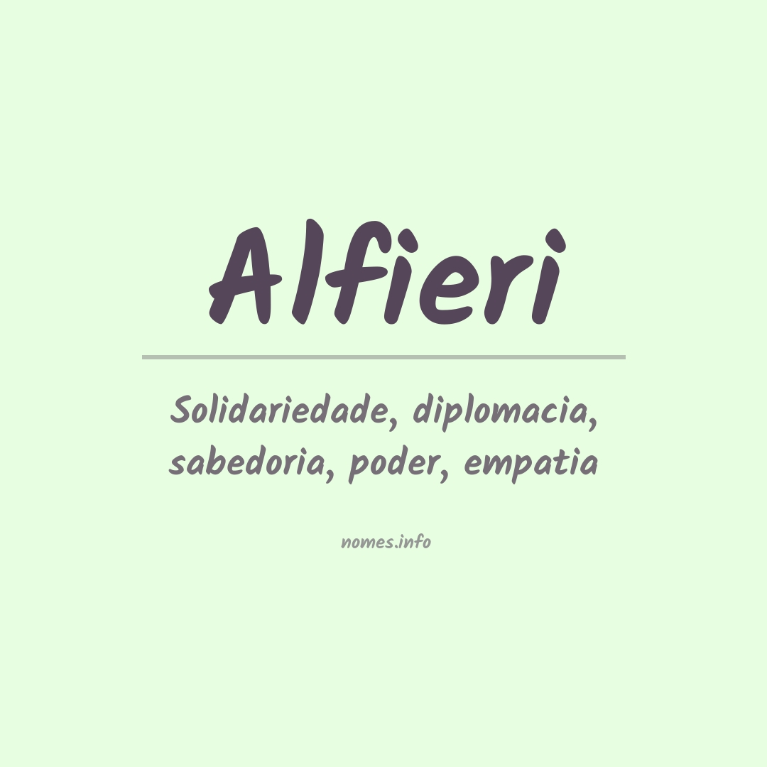 Significado do nome Alfieri