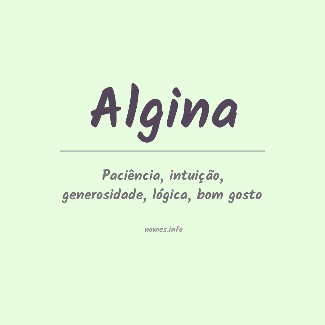 Significado do nome Algina