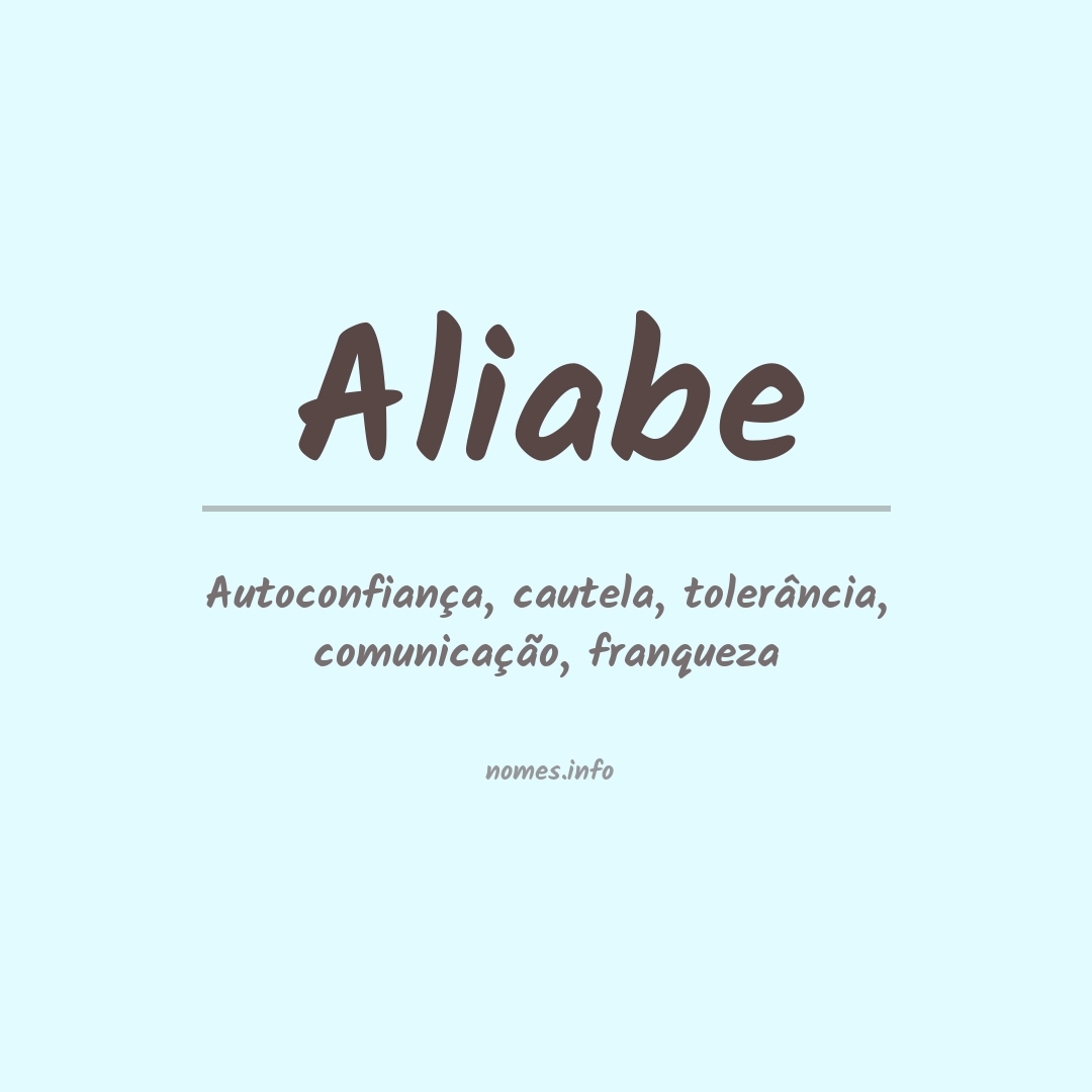 Significado do nome Aliabe