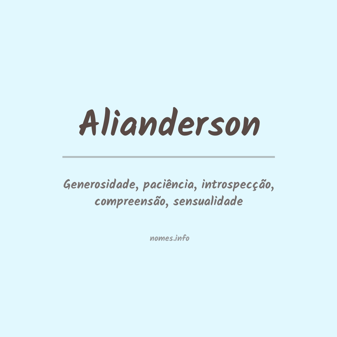 Significado do nome Alianderson