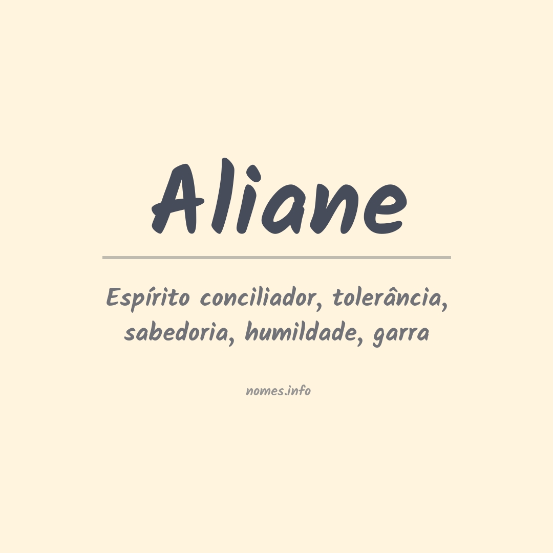 Significado do nome Aliane