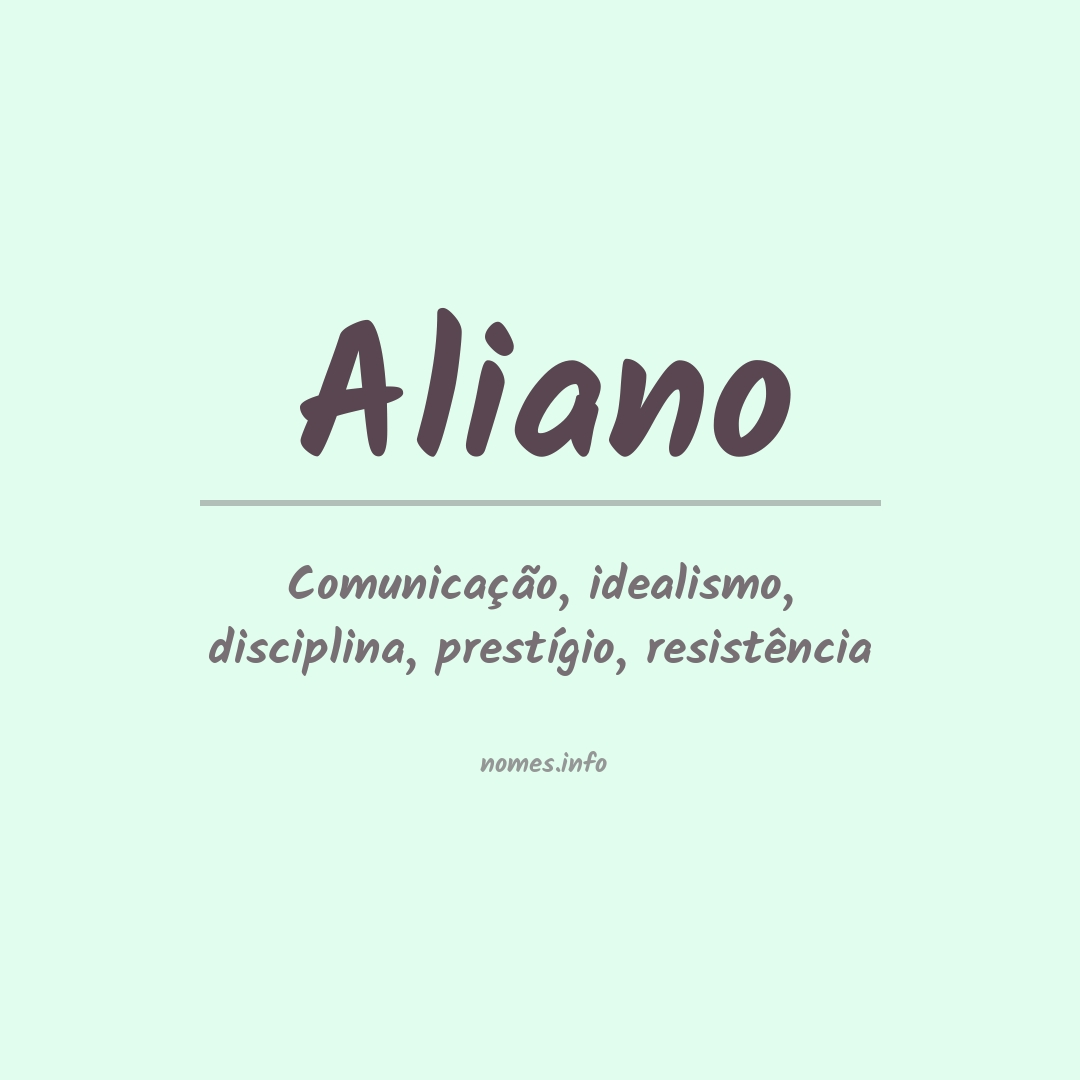 Significado do nome Aliano