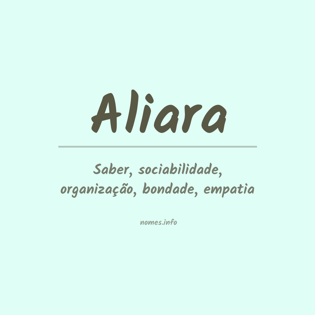 Significado do nome Aliara