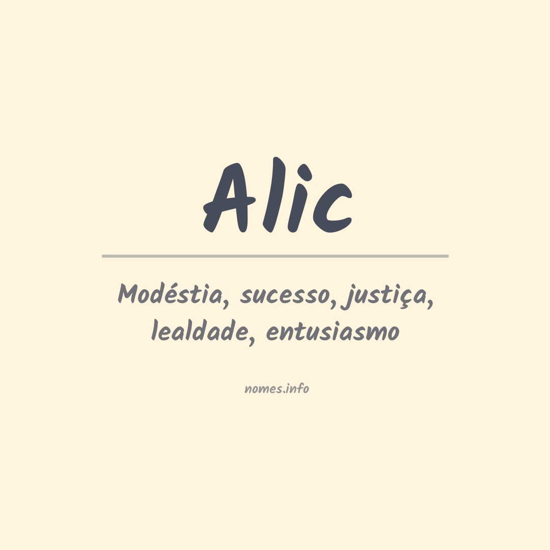 Significado do nome Alic