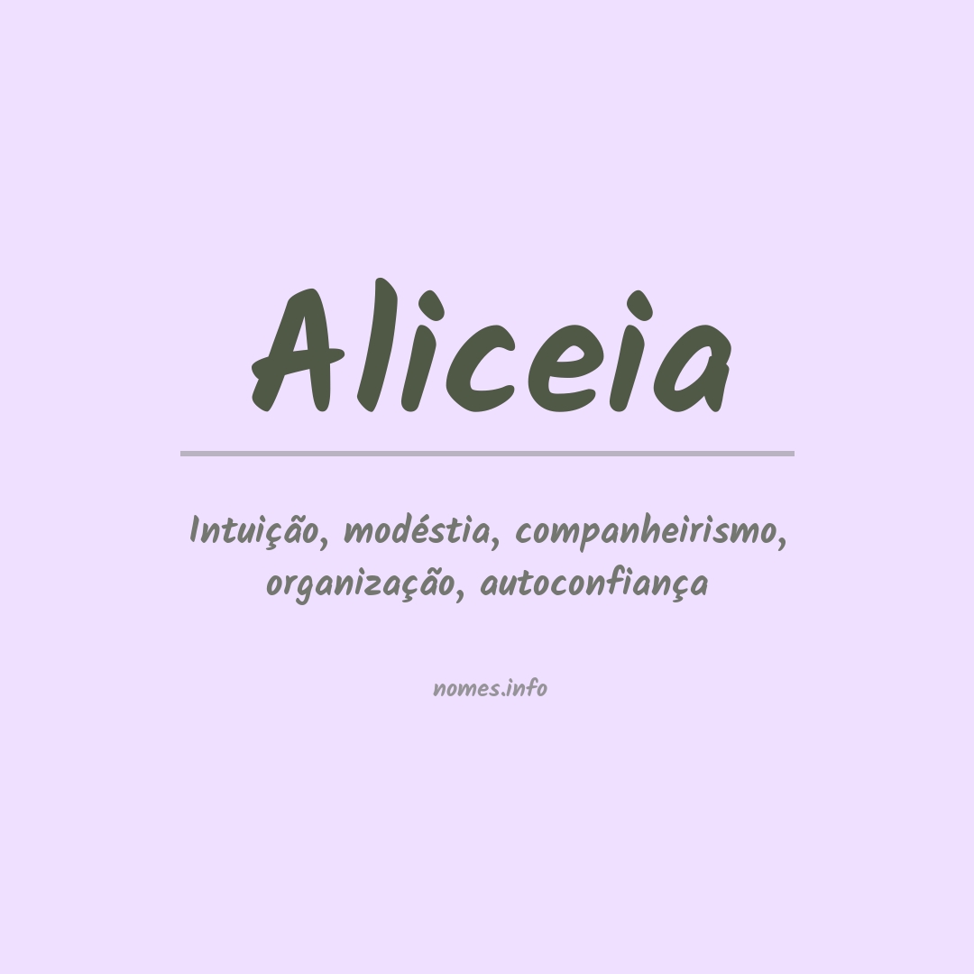 Significado do nome Aliceia