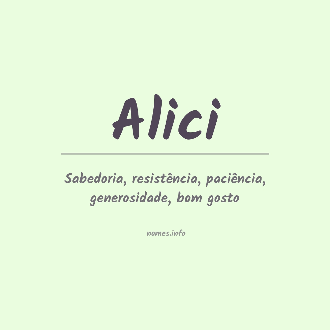 Significado do nome Alici