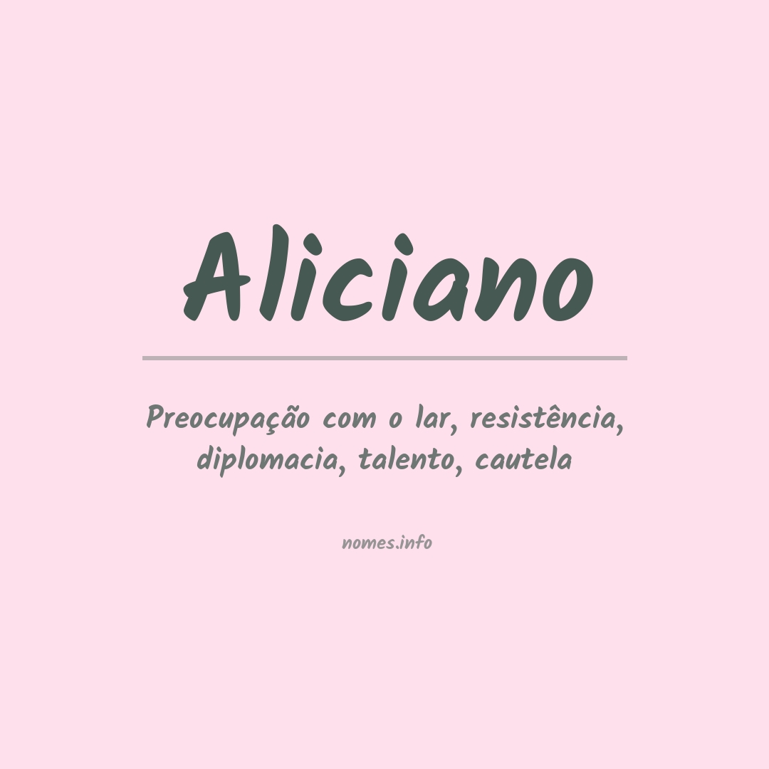 Significado do nome Aliciano