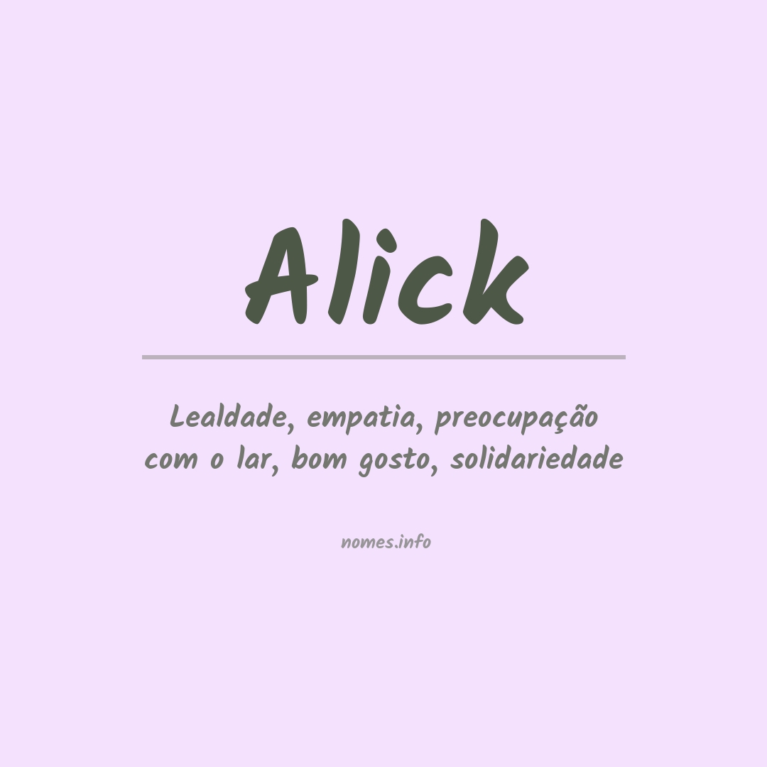 Significado do nome Alick