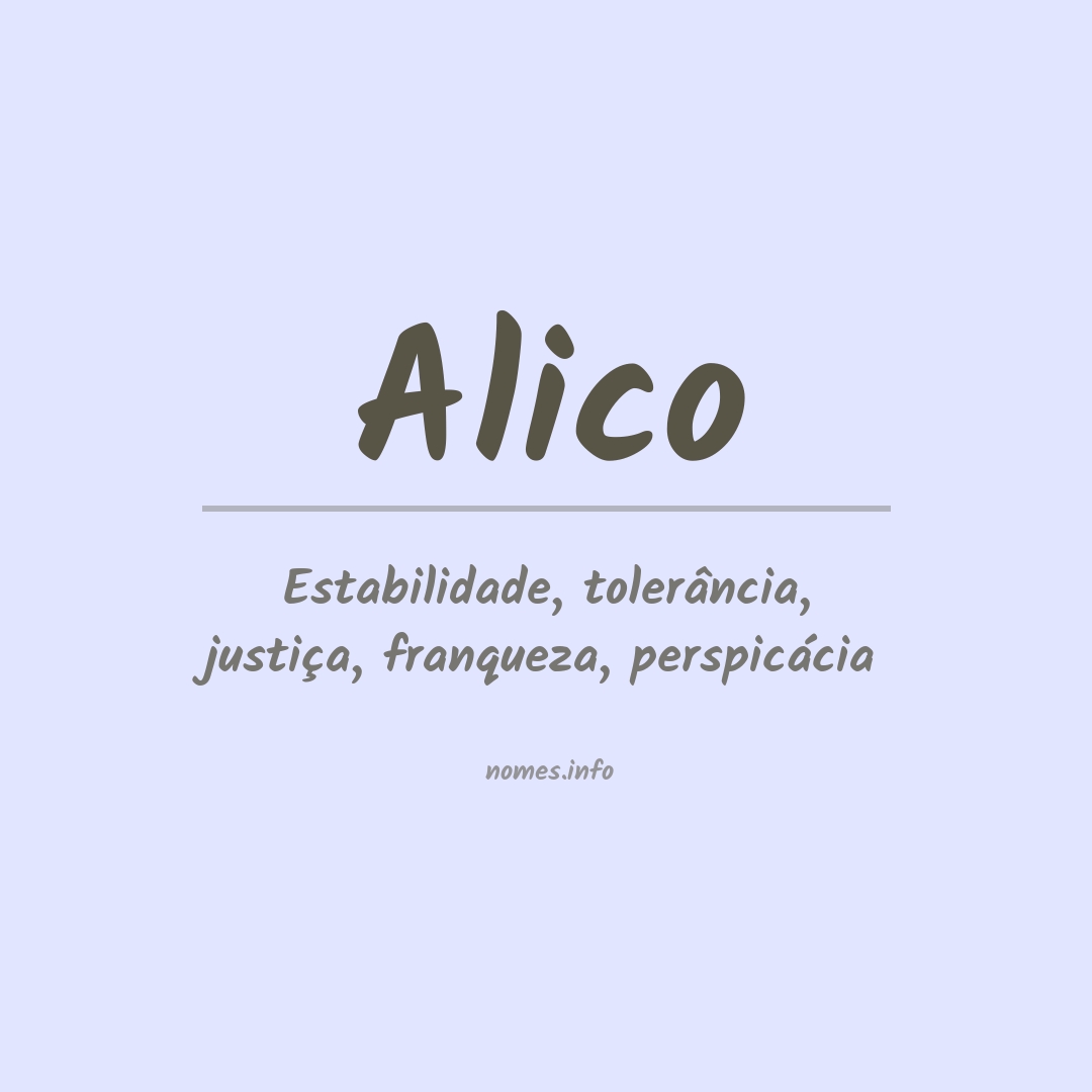 Significado do nome Alico