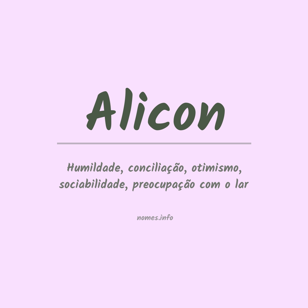 Significado do nome Alicon