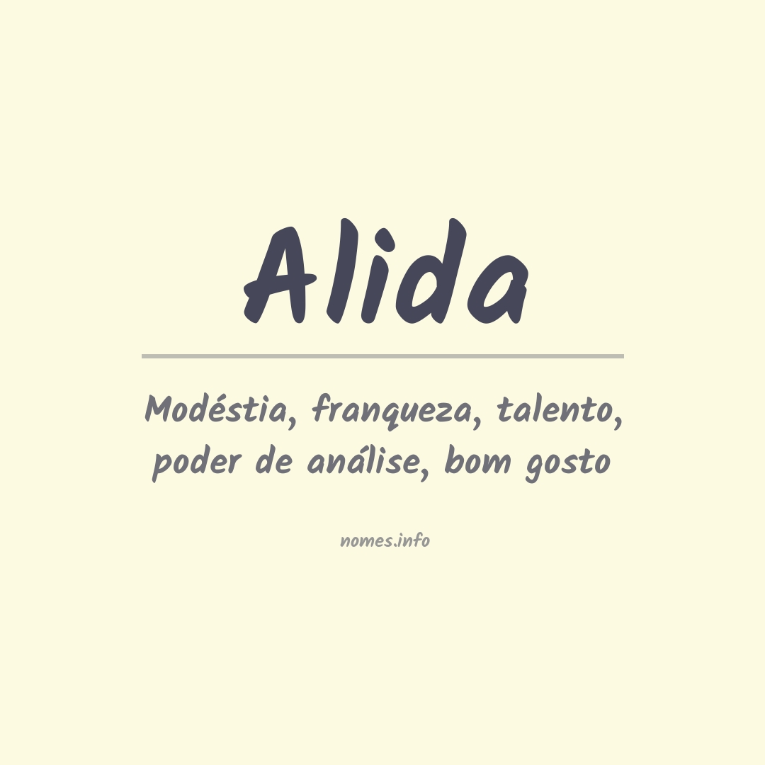 Significado do nome Alida
